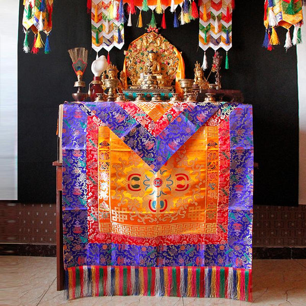 Tibetan Buddhist supplies tablecloth decorative tablecloth  Tibetan national  tablecloth set