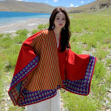 Load image into Gallery viewer, Ethnic Tibetan shawl cloak Warm Scarf