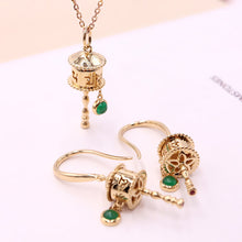 Load image into Gallery viewer, Six-character mantra prayer wheel pendant can be turned to pray for peace and protect necklace &amp; Earrings