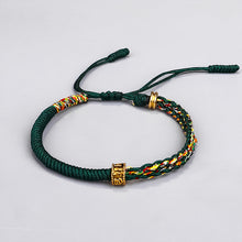 Load image into Gallery viewer, Tibetan style bracelet hand-woven diamond knot red rope bracelet six-character mantra copper pearl red bracelet
