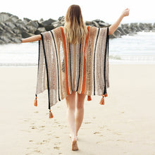 Load image into Gallery viewer, Openwork sunscreen fringed beach blouse