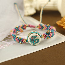 Load image into Gallery viewer, Tibetan ethnic style Nepalese beads hand string retro diagonal knot colorful rope pure hand woven bracelet