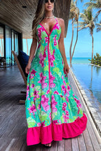 Load image into Gallery viewer, Summer women's fashion print V-neck slip dress
