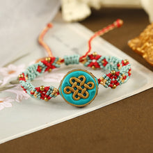 Load image into Gallery viewer, Tibetan ethnic style Nepalese beads hand string retro diagonal knot colorful rope pure hand woven bracelet