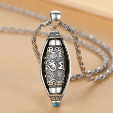 Load image into Gallery viewer, S925 Sterling Silver Lucky Transfer Six Words Turquoise Nine Eyes Beads Pendant Necklace