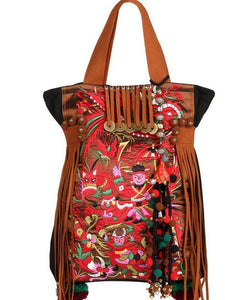 National style retro embroidery one shoulder travel big bag female