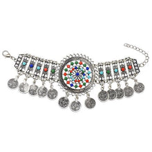Load image into Gallery viewer, Forehead Ornament Tibetan Costume Antique Minority Exotic Headdress Forehead Ornament Hearwear Hair Ornament Bracelet and Earrings