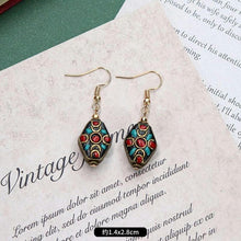 Load image into Gallery viewer, Original niche Nepal exotic Tibetan ethnic earrings retro temperament simple earrings show face thin earrings.