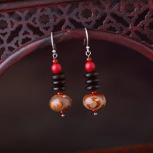 Load image into Gallery viewer, New National Style Earrings Dzi Beads Accessories Tremella Hook Ear Clip Literature and Leisure