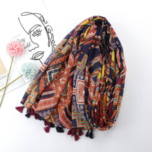 Load image into Gallery viewer, Spring and summer national totem printing long scarf encryption Bali yarn scarf ladies travel sunscreen towel