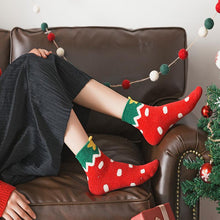 Load image into Gallery viewer, Christmas socks women&#39;s tube socks half fleece cute Japanese boxed ladies socks