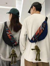 Load image into Gallery viewer, Women&#39;s crossbody bag, waist bag, ethnic style canvas chest bag casual shoulder bag