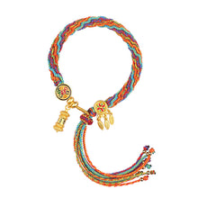 Load image into Gallery viewer, Tibetan knitting bracelet with six words of truth, hand-woven cotton thread, national style bracelet for men and women