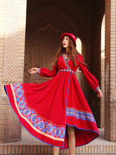 Load image into Gallery viewer, Retro ethnic women&#39;s dress embroidered women&#39;s new style in autumn and winter