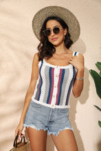 Load image into Gallery viewer, Patchwork contrast knitwear sleek loose slip small tank top for women