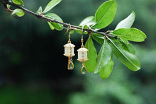 Load image into Gallery viewer, Prayer Wheel Earrings Silver Tassel Jasper Earrings Earrings Ethnic Style