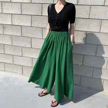 Load image into Gallery viewer, Chic Style Summer Women&#39;s Fashion Solid Color Linen Wide-leg Pants Casual Pants Pants Women&#39;s Pants Casual Pants