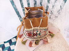 Load image into Gallery viewer, Bohemian Embroidered Tassel Bucket Bag Crossbody Bag