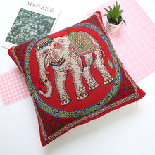 Load image into Gallery viewer, Elephant double-sided cushion cover ethnic style embroidered backrest sofa cushion pillowcase