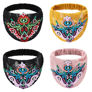 Women's fashion trends in hairband ethnic headdress embroidered hair accessories