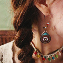 Load image into Gallery viewer, New national style personality retro hollowed out carved oil drop exaggerated Earrings
