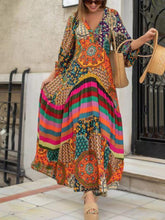 Load image into Gallery viewer, Positioning print swung super long ethnic style dress women's pleated summer new temperament long skirt