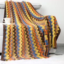 Load image into Gallery viewer, Bohemian velvet blanket knitted blanket