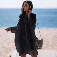 Load image into Gallery viewer, Beach shirt bamboo cloth loose sun protection shirt holiday blouse