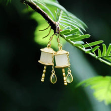 Load image into Gallery viewer, Prayer Wheel Earrings Silver Tassel Jasper Earrings Earrings Ethnic Style