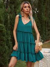 Load image into Gallery viewer, Summer new solid street shoot sleeveless dress temperament generous A-word sling dress multi layer