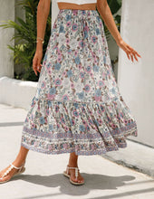 Load image into Gallery viewer, Lace-paneled maxi skirt man cotton bohemian beach resort-inspired skirt