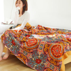 National wind cotton air conditioning towel blanket with five layers of gauze soft summer cool blanket