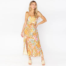 Load image into Gallery viewer, Stylish women's suspenders lace-up bandeau split split floral dress with elegant temperament with belt