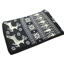 Load image into Gallery viewer, Autumn and Winter Christmas Snowflake Fawn Elk Knitted Scarf Thickened Double-sided Couple Scarves for Men and Women