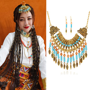 Ethnic Style Tibetan Short Clavicle Necklace, Neck Chain, Collar