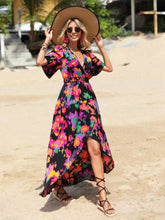Load image into Gallery viewer, New short-sleeved V-neck pullover irregular beach dress for summer