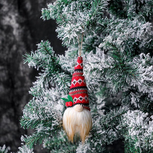 Christmas ornaments Christmas tree pendant small hanging knitted luminous faceless doll doll dwarf