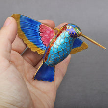 Load image into Gallery viewer, Cloisonne Copper Bodied Kingfisher Hummingbird Pendant Filigree Christmas Tree Pendant Collection