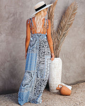 Load image into Gallery viewer, Women's vintage resort literary print slip backless midi dress