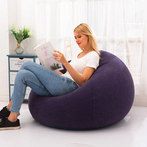 Outdoor Large Lazy Inflatable Sofa Sleeping Chair PVC Lounger Seat Bean Bag Compressible Sofa Pouf Puff Couch Tatami Living Room