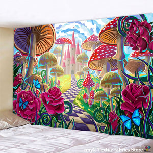 Psychedelic Mushroom Indian Mandala Tapestry Wall Hanging Bohemian Gypsy Psychedelic Tapiz Witchcraft Tapestry