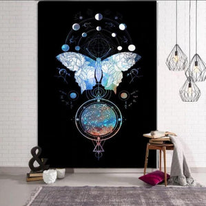 Psychedelic Tapestry Wall Hanging Bohemian Hippie Witchcraft TAPIZ Art Science Fiction Tarot Room Home Decor