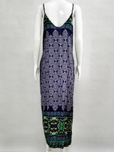 Load image into Gallery viewer, Fashion Navy Blue Bohemia Spaghetti Straps V Neck Maxi Dress