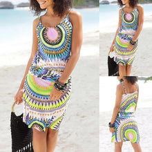 Load image into Gallery viewer, Women Summer Dress Sleeveless Psychedelic Printed Sundress Casual Beachwear Dress