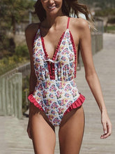 Load image into Gallery viewer, Sweet Print Floral Ins Style One Piece Swimsuit