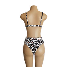 Load image into Gallery viewer, Two Colors Leopard High Waist Ladies Bikini Two-piece