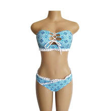 Load image into Gallery viewer, Sexy Lace Bandage Print Bikini Set