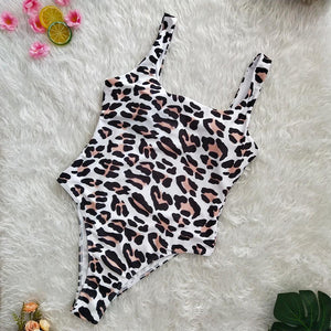 Four Colors Leopard Print One Piece Swimsuit