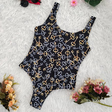 Load image into Gallery viewer, Keys Pattern Print One Piece Swimsuit