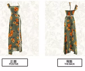 Bohemian Beach Long Skirt with Split Irregular Seaside Halter Strap Print Dress